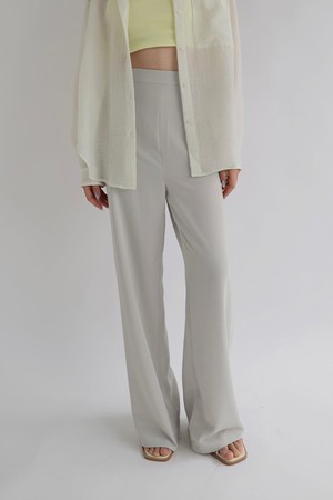 Soft Banding Wide Pants_White Gray