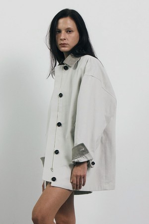 [3rd]Corduroy Point Jacket_White Gray