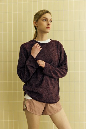 Knit Crew Sweatshirt_Wine