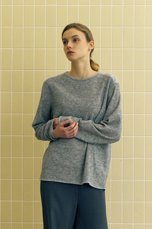 Knit Crew Sweatshirt_Gray