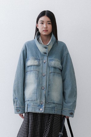 OVERSIZED DENIM JACKET - TIN BLUE