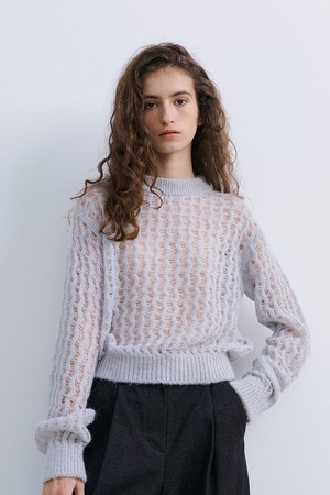 SUMMER WOOL COLOR KNIT - GREY