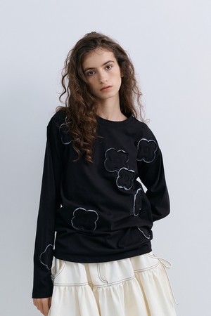 CUSION APLIQUE TOP - BLACK