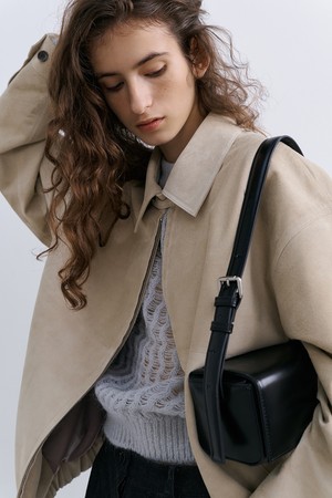 BOMBER JACKET - ASH BEIGE LEATHER