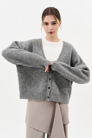 수리 알파카 니트 가디건_GREY
