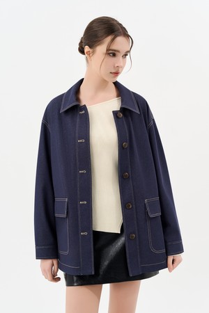 코튼 워크 자켓_NAVY