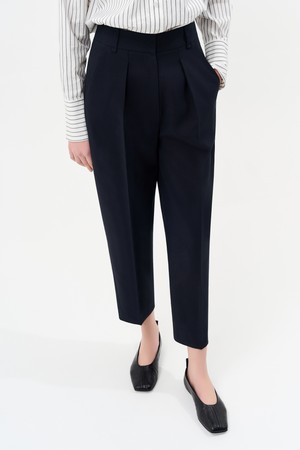 커브드 와이드 팬츠_NAVY