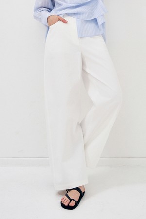 실키 플로우 와이드 팬츠_WHITE