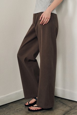 실키 플로우 와이드 팬츠_BROWN
