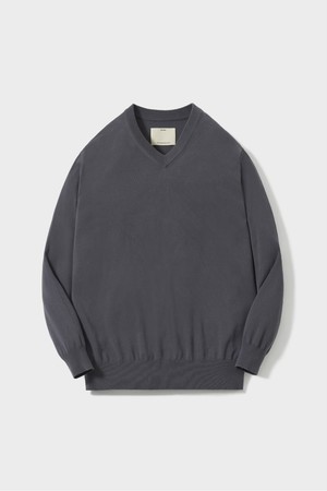 Comfort V-neck Knit_Charcoal