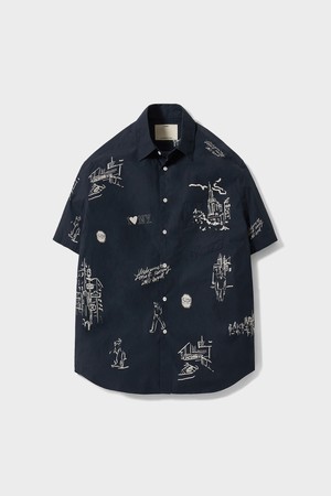 Short Sleeve Comfort Shirt - Charcoal Blue