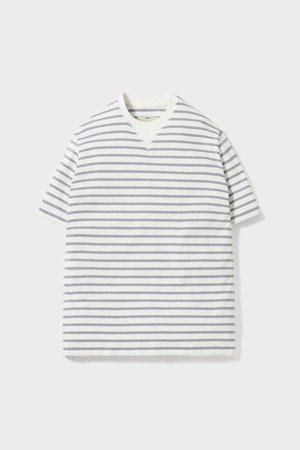 Short Sleeve Border T-Shirt_Gray