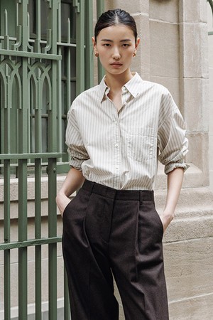 Comfort Shirt_Beige Stripe