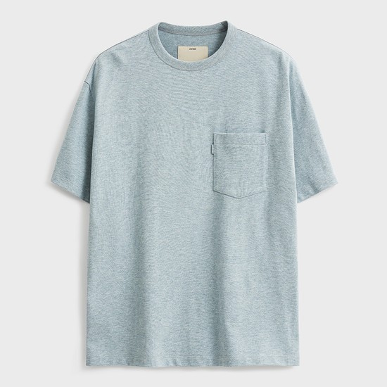 Short Sleeve Comfort Pocket T-shirt_Melange Blue