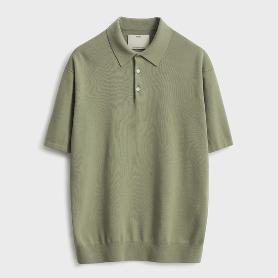 Short Sleeve Comfort Polo Knit_Olive Khaki