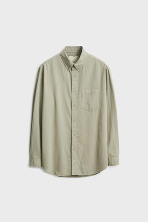 Garment Dyed Button Down Shirt_Light Green
