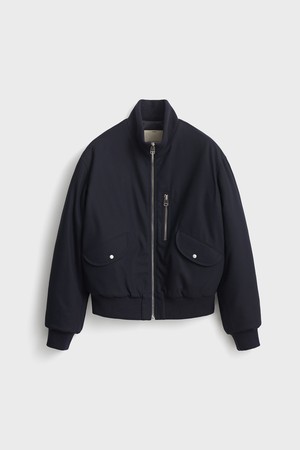 Cotton Bomber Jacket_Navy