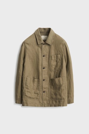 Linen Work Jacket_Khaki