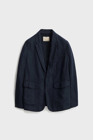 Comfort Linen Blazer_Dark Navy