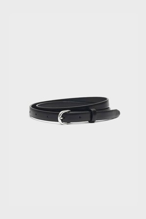 Italian Cow Slim Leather Belt_Black