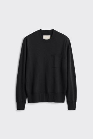 Crepe Wool Crewneck Knit_Black