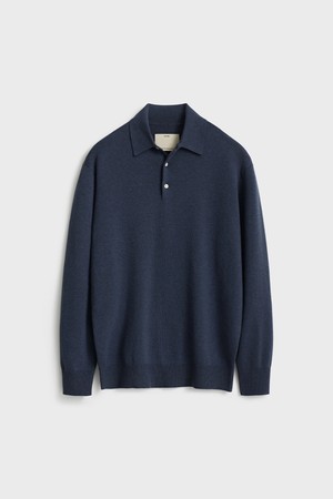 Comfort Polo Knit_Melange Navy