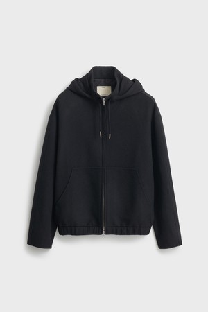 Wool Cashmere Hooded Jumper_Black