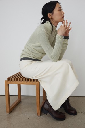 Mohair Alpaca Sheer Highneck Knit_Pale Green