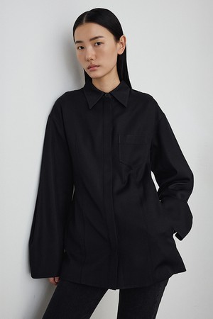 Light Open Collar Jacket_Black
