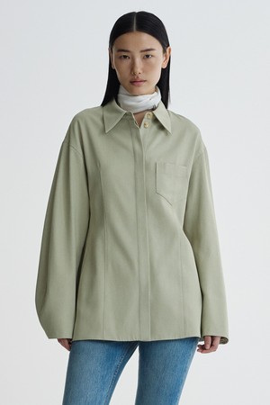 Light Open Collar Jacket_Light Kahki