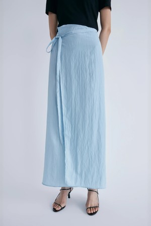 Crinkled Skirt_Blue