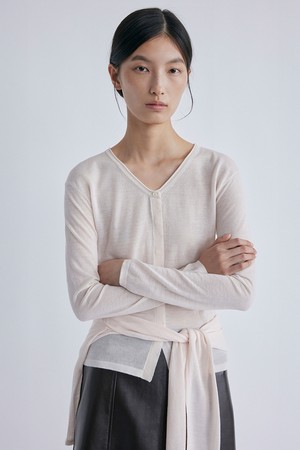 Sheer Knit Cardigan_Light Pink