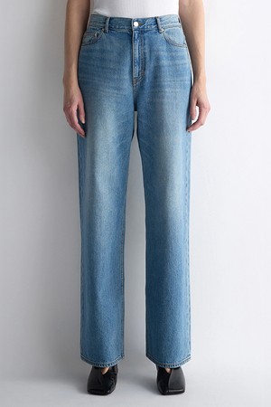 Semi Wide Denim Pants_Mid Blue5