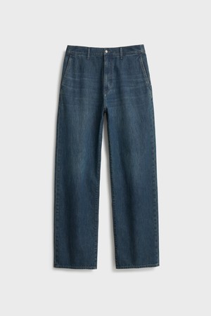 One Washed Straight Fit Denim_Mid Indigo