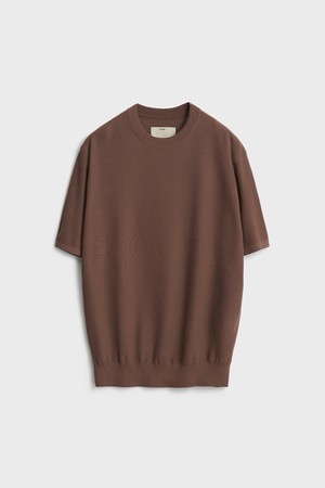 Short Sleeve Comfort Crewneck Knit_Tobacco