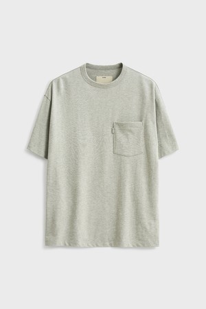 Short Sleeve Comfort Pocket T-shirt_Melange Light Gray