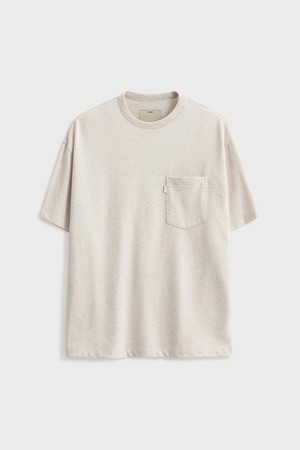 Short Sleeve Comfort Pocket T-shirt_Melange Ivory