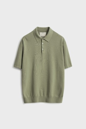 Short Sleeve Comfort Polo Knit_Olive Khaki