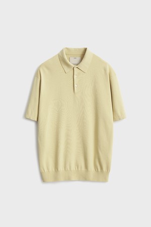 Short Sleeve Comfort Polo Knit_Light Yellow