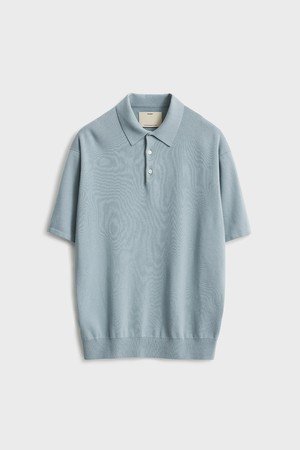 Short Sleeve Comfort Polo Knit_Light Blue