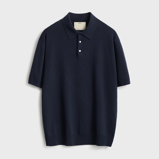 Short Sleeve Comfort Polo Knit_Navy