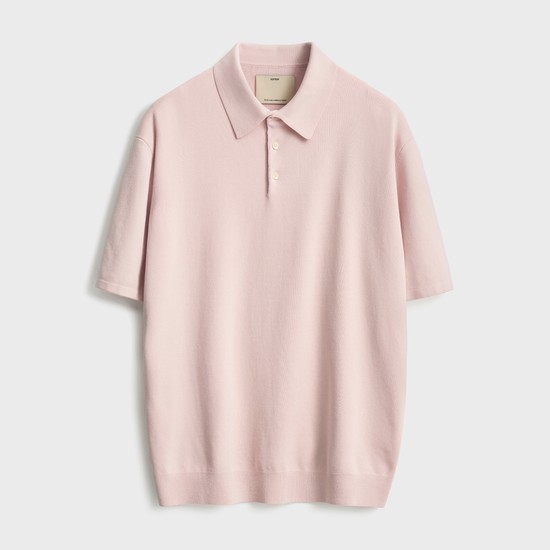 Short Sleeve Comfort Polo Knit_Light Pink
