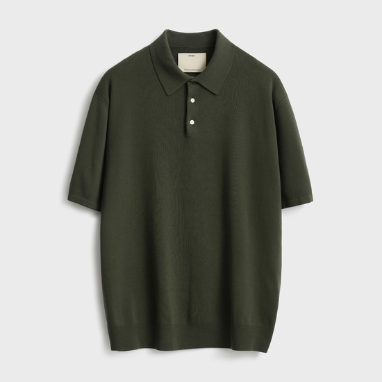 Short Sleeve Comfort Polo Knit_Khaki