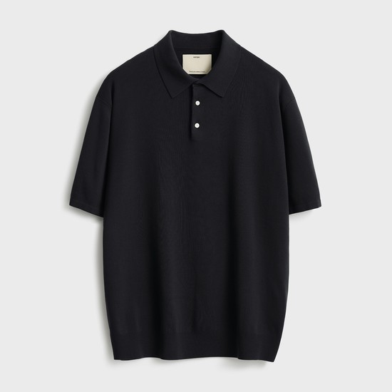 Short Sleeve Comfort Polo Knit_Black