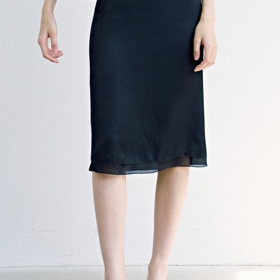 Layered Sheer Skirt_Navy