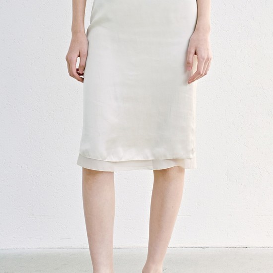 Layered Sheer Skirt_Ivory