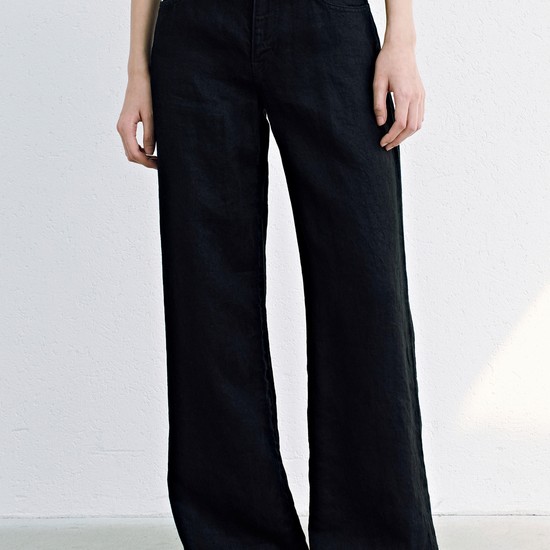 Linen Denim Pants_Black