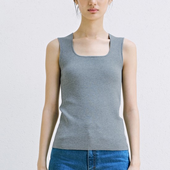Sleeveless Knit_Melange Gray
