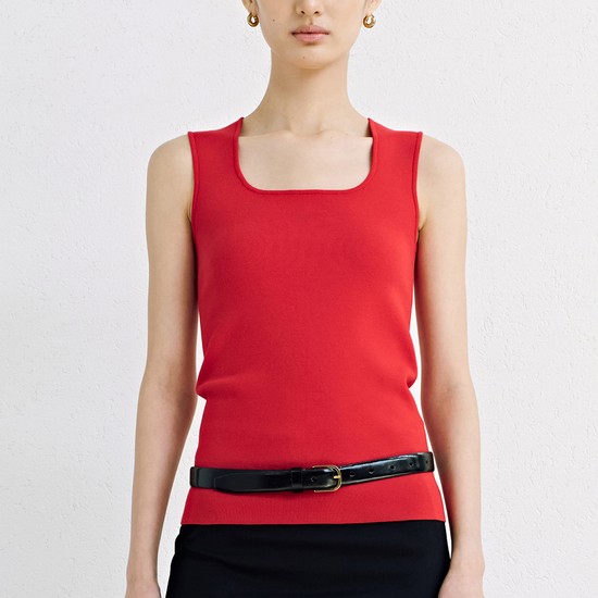 Sleeveless Knit_Red