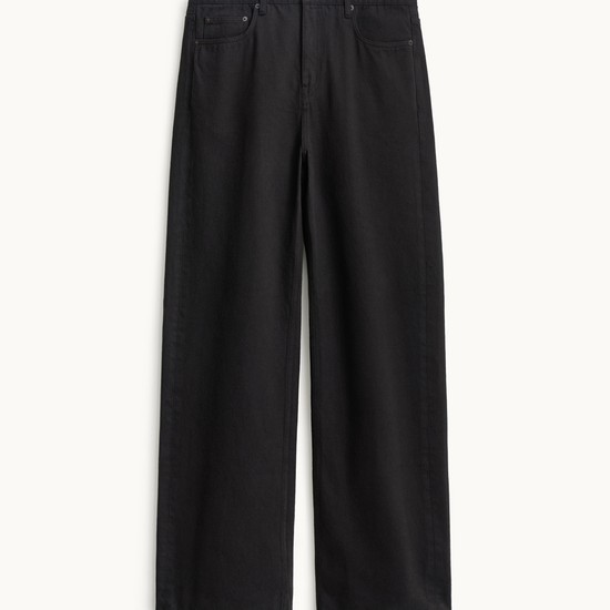 Relaxed Straight Denim Pants_Black